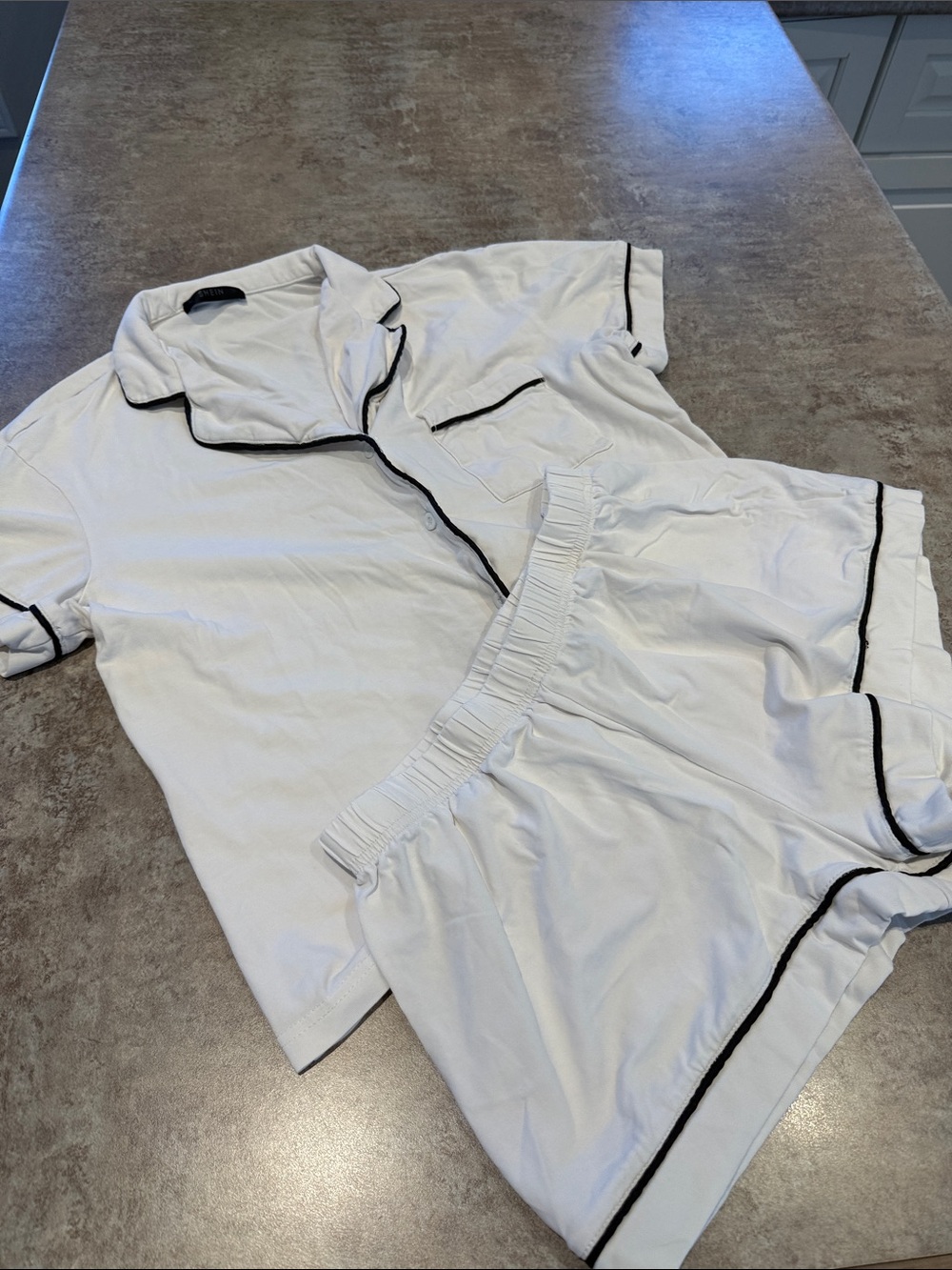 Pajama Set with Black Trim